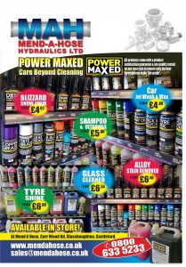 Power Maxed, Mend-A-Hose Hydraulics Ltd, Car Shampoo, Car Wash, Car